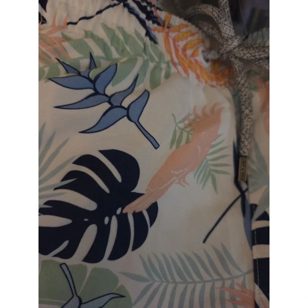 Free Planet Men's Tropical Leaf‎ Bird Swim Trunks 7